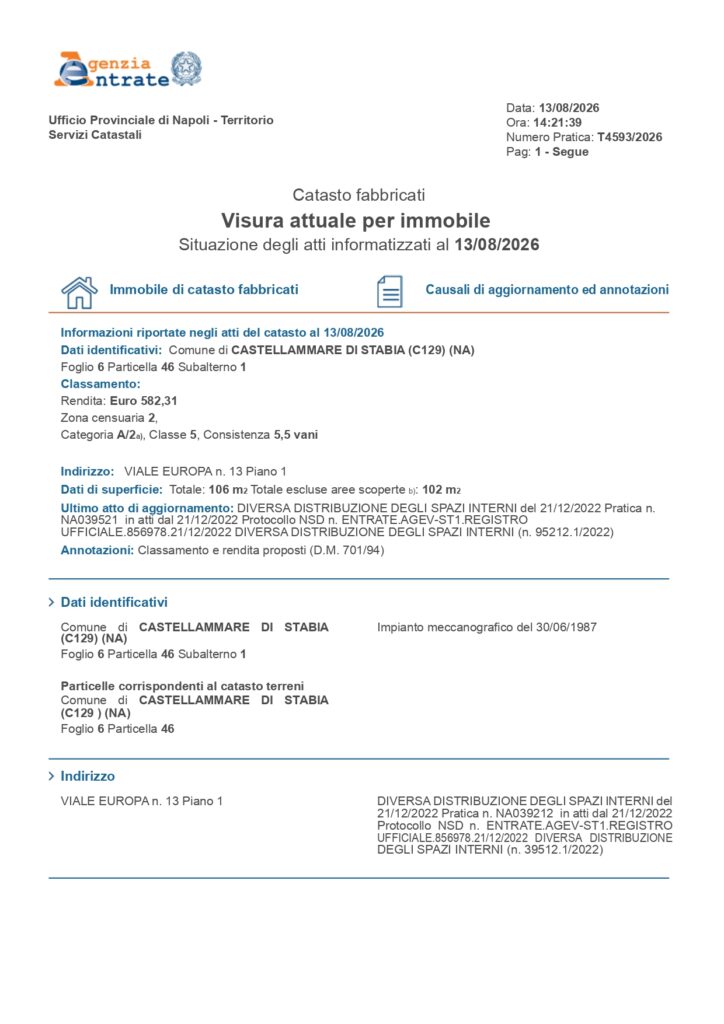 Visura Catastale per Immobile