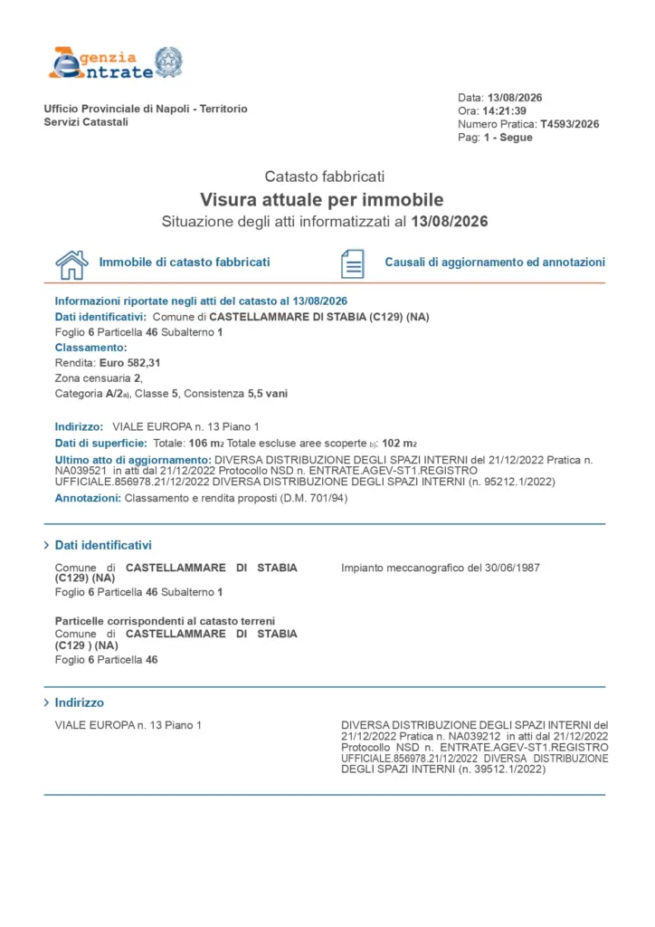 Visura Catastale per Immobile